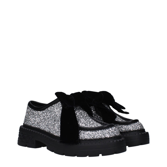 Gray Plastic Slip-On Loafers