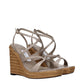 Gray Leather Wedges Sandals