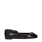 Black Leather Ballet Flats