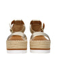Gold Leather Wedges Sandals