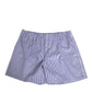 Blue White Cotton Striped Button Fly Shorts Swimwear