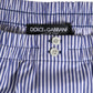 Blue White Cotton Striped Button Fly Shorts Swimwear