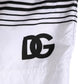 Black White Striped DG Logo Men Short  Swimwear