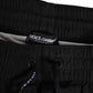 Black White Striped DG Logo Men Short  Swimwear