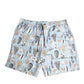 Blue Seashell Print Nylon Men Shorts Swimwear