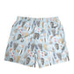 Blue Seashell Print Nylon Men Shorts Swimwear