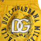 Yellow Nylon Logo Print Men Boxer Short Swimwear