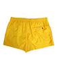 Yellow Nylon Logo Print Men Boxer Short Swimwear