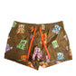 Brown Multicolor Teddy Bear Men Shorts Swimwear
