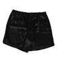 Black Silk Satin Elastic Men Boxer Short Swimwear