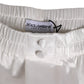 White Silk Satin Elastic Men Boxer Short Swimwear