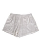 White Silk Satin Elastic Men Boxer Short Swimwear