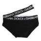 Black Cotton Elastic Logo Waistband Swimwear