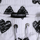 White Black Heart Print Men Boxer Short Swimwear
