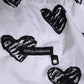 White Black Heart Print Men Boxer Short Swimwear
