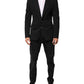 Dark Blue Cotton Men Jacket Coat Blazer Suit