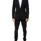Dark Blue Cotton Men Jacket Coat Blazer Suit
