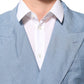 Light Blue Linen Double Breasted Men Jacket Blazer