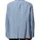 Light Blue Linen Double Breasted Men Jacket Blazer