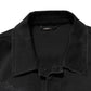 Black Cotton Denim Stretch Button Up Jacket