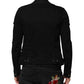 Black Cotton Denim Stretch Button Up Jacket