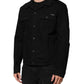 Black Cotton Denim Stretch Giubbotto Jacket