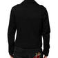 Black Cotton Denim Stretch Giubbotto Jacket