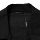 Black Cotton Denim Stretch Giubbotto Jacket