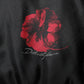 Black Red Floral Silk Bomber Blouson Jacket
