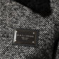Gray Wool Herringbone Shearling Collar Bomber Jacket