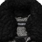 Gray Wool Herringbone Shearling Collar Bomber Jacket