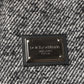 Gray Wool Herringbone Shearling Collar Bomber Jacket