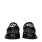 Black Leather Slip-On Loafers