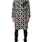 Black White Logo Print Hooded Coat Men Jacket