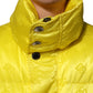 Yellow Nylon Logo Puffer Bomber Men Jacket