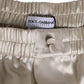 Beige Silk Satin Elastic Men Boxer Short Swimwear