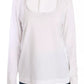 White Cotton Longsleeve Collared Blouse