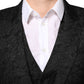 Black 3 Piece Brocade Jacquard Suit MARTINI