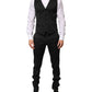 Black 3 Piece Brocade Jacquard Suit MARTINI