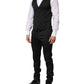 Black 3 Piece Brocade Jacquard Suit MARTINI