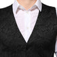 Black 3 Piece Brocade Jacquard Suit MARTINI