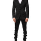 Black 3 Piece Brocade Jacquard Suit MARTINI