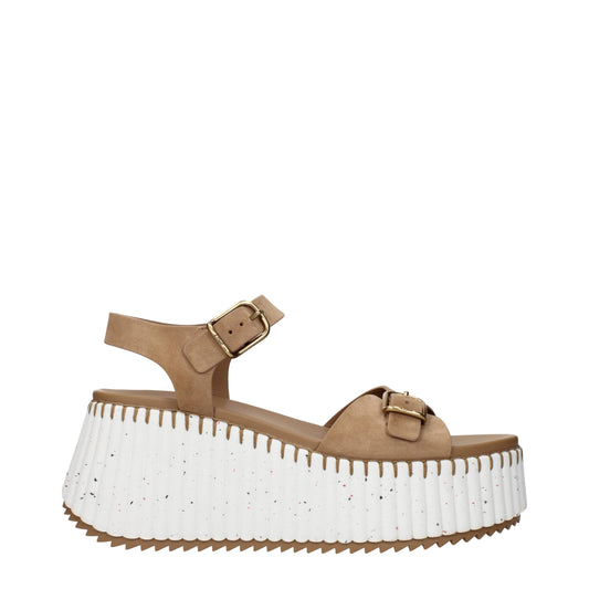 Brown Leather Platforms