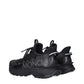 Black Fabric Athletic Sneakers