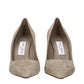 Gray Leather High Heel Pumps