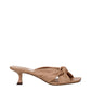 Beige Leather Flat Sandals