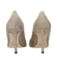 Gray Leather High Heel Pumps