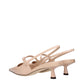 Pink Leather Mid Heel Pumps