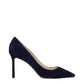 Blue Leather High Heel Pumps