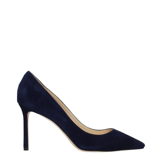 Blue Leather High Heel Pumps